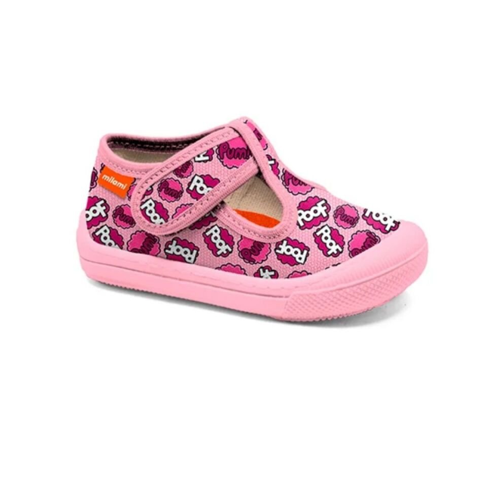 Parmak Korumalı Taban Pembe Poof Desenli Yarı Açık Model 132
