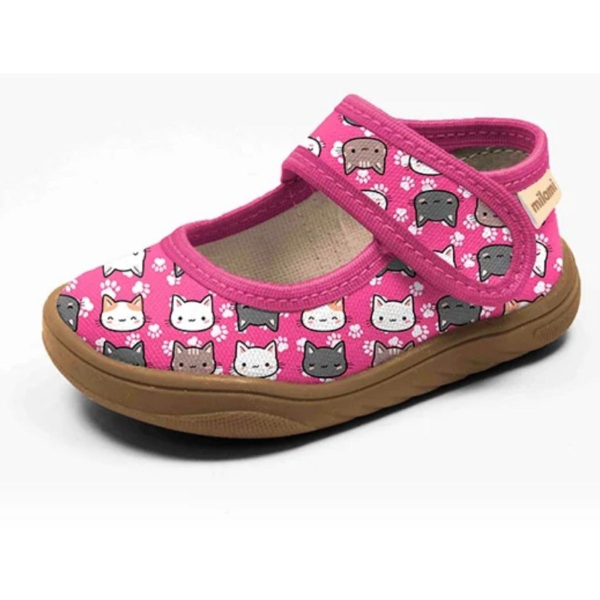 Barefoot Taban Pembe Kedi Desenli Babet Model BF5