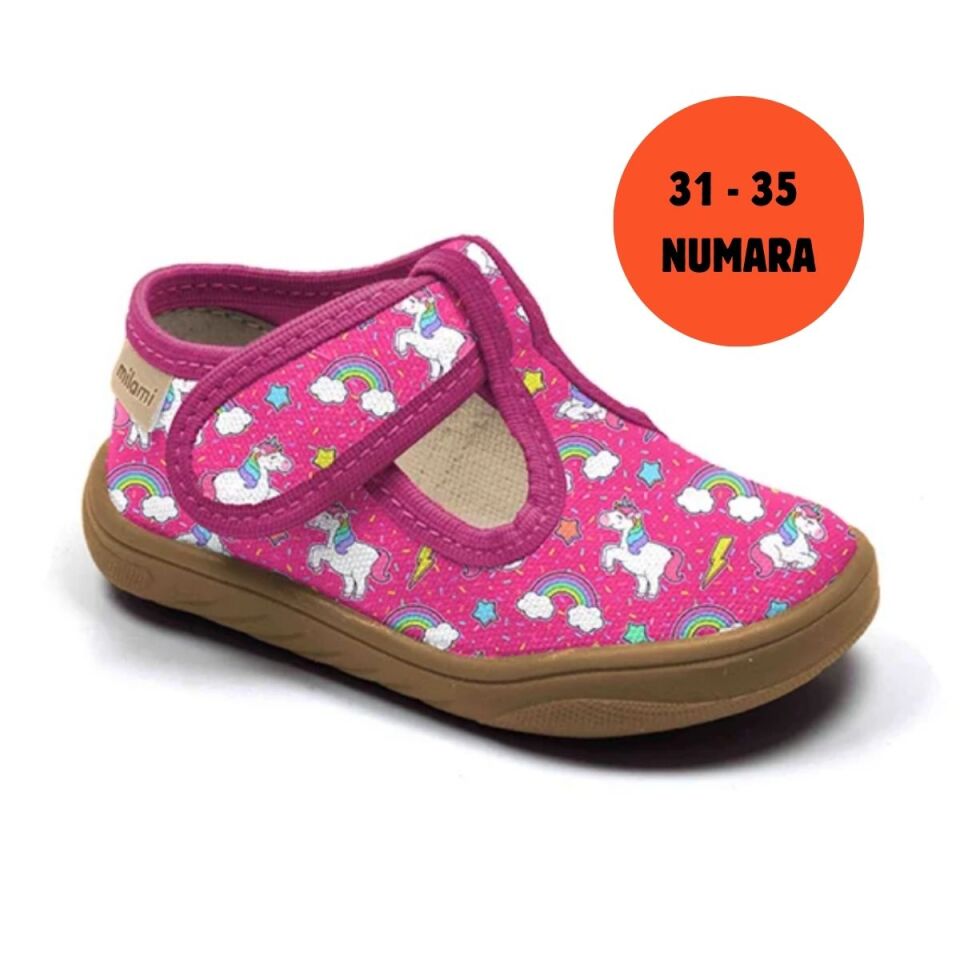 Barefoot Taban Fuşya Unicorn Desenli Yarı Açık Model BF1 3135
