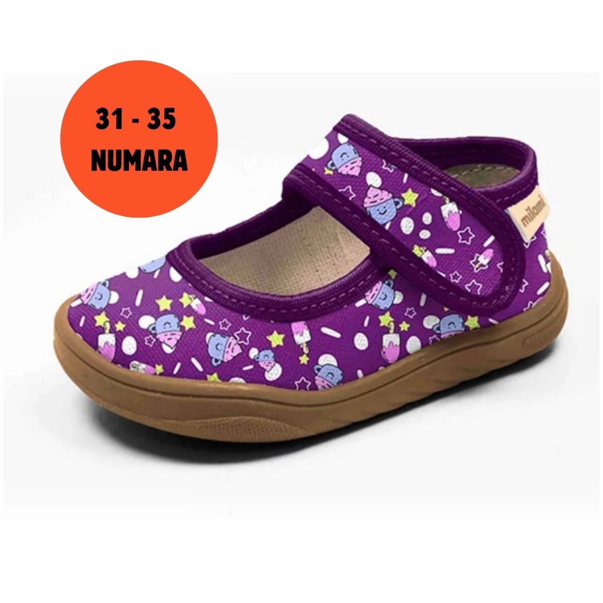 Barefoot Taban Mor Cupcake Desenli Babet Model BF5 31-35 Numara