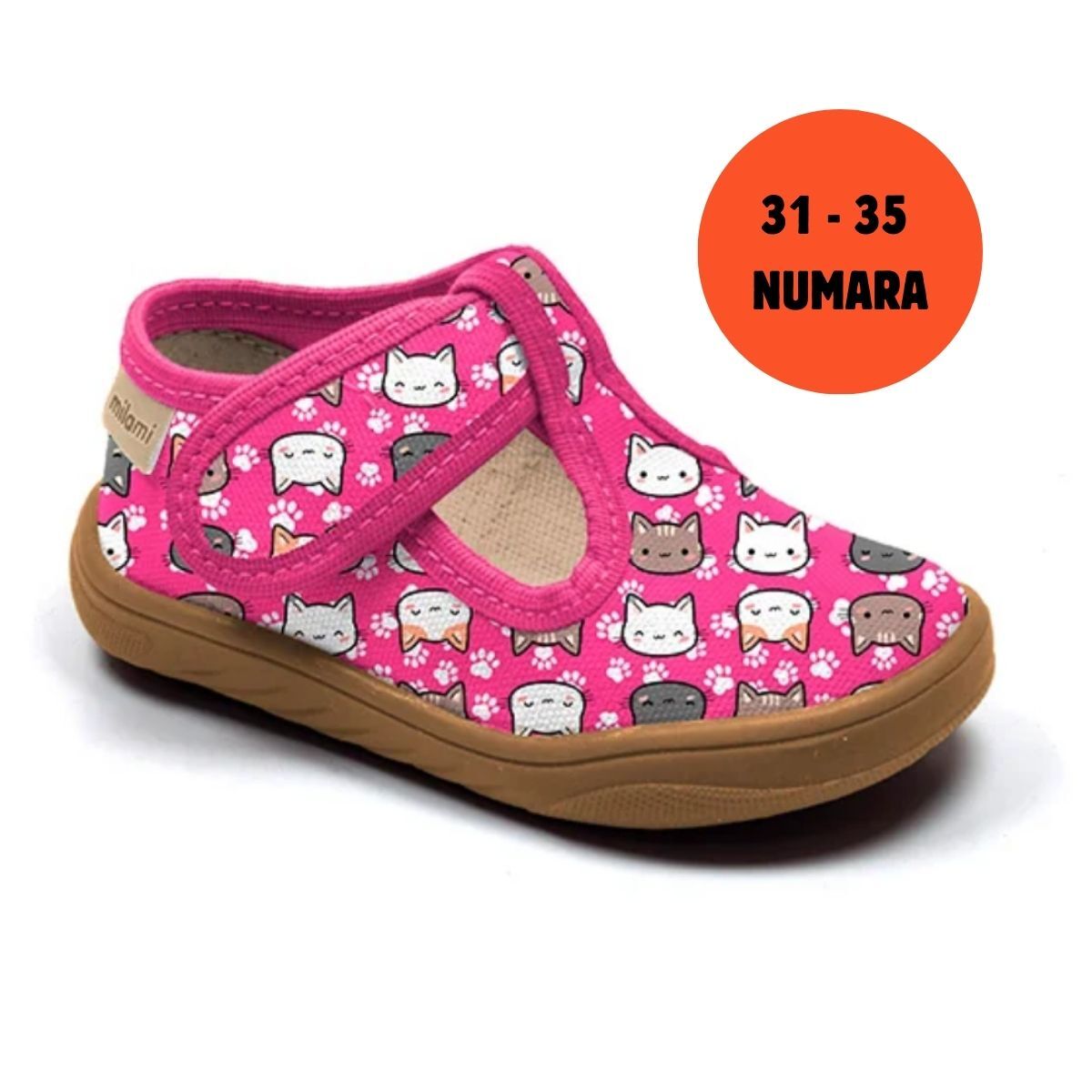 Barefoot Taban Fuşya Kedili Desen Yarı Açık Model BF1 3135