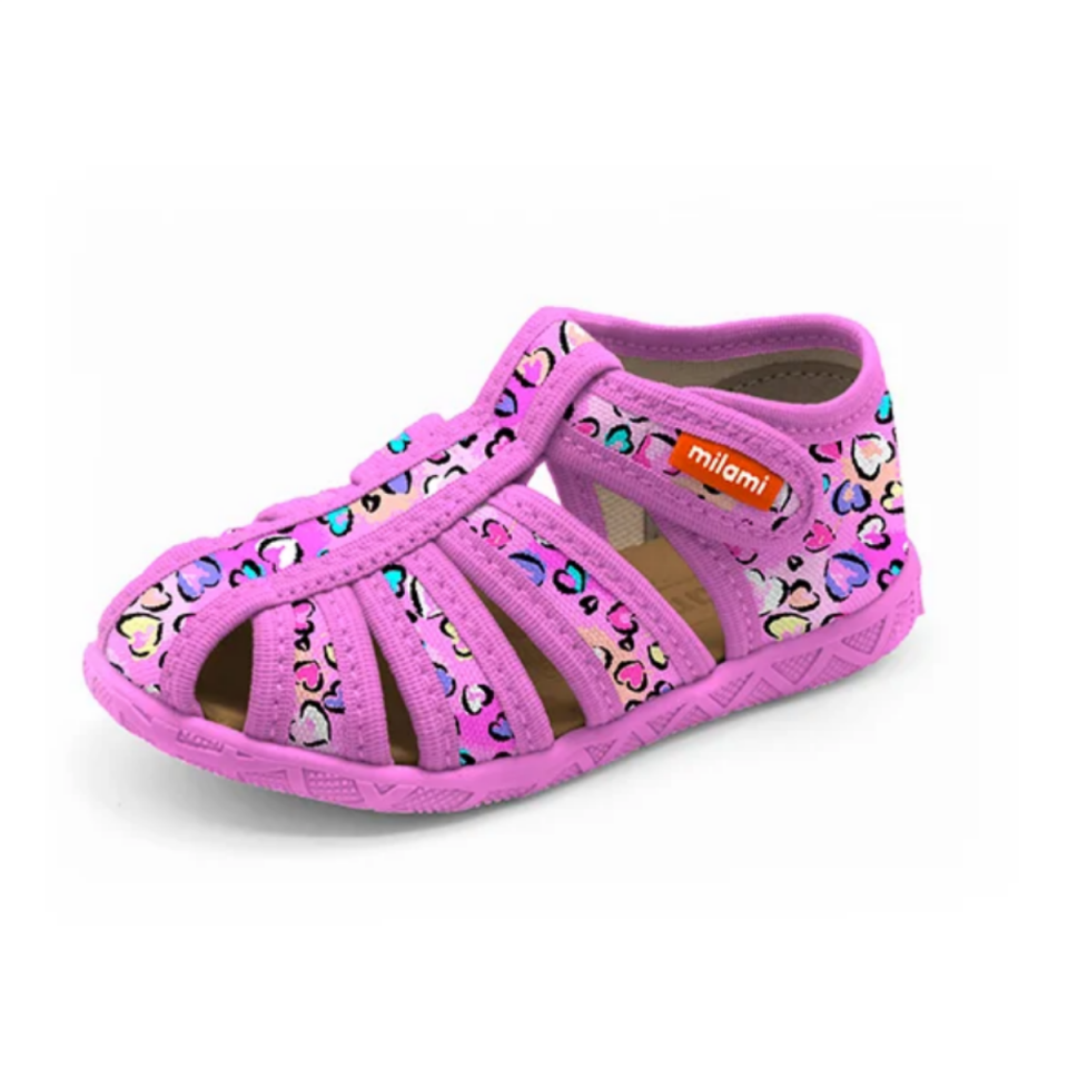 Premium Sandalet Tabanlı Pembe Kalp Desenli Model 114