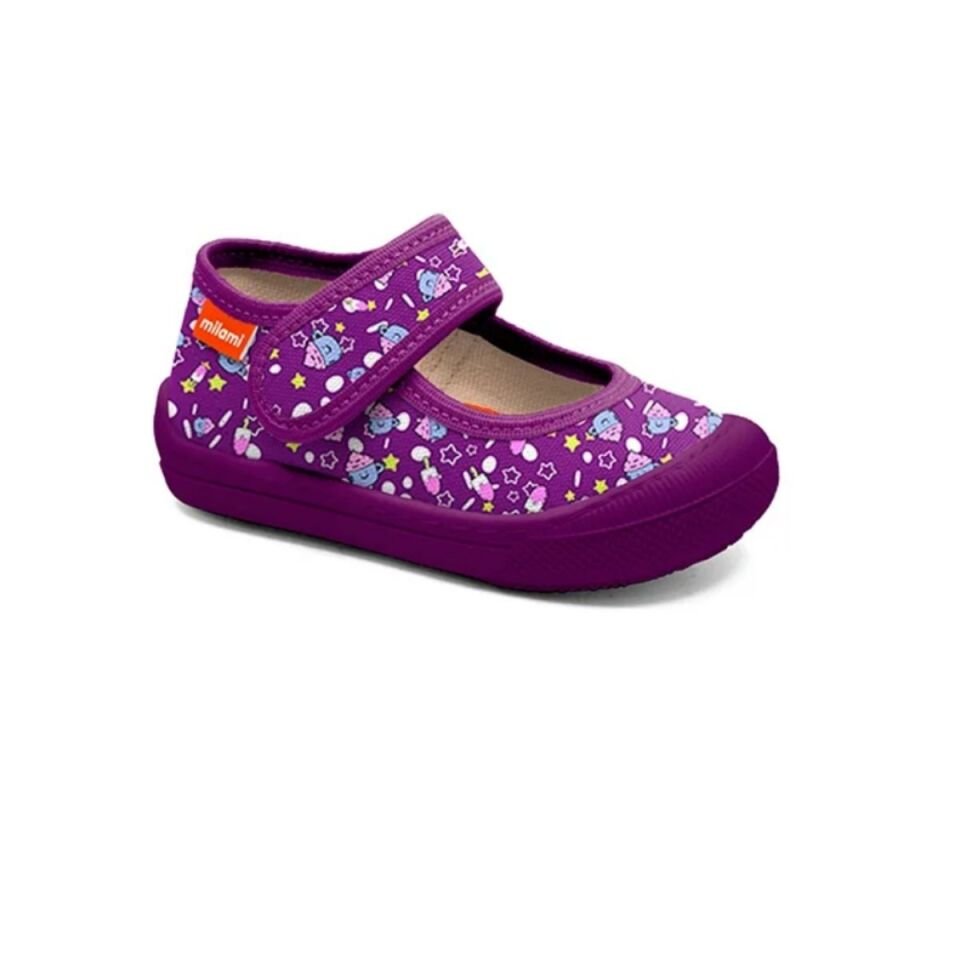 Parmak Korumalı Taban Mor Cupcake Desenli Babet Model 133