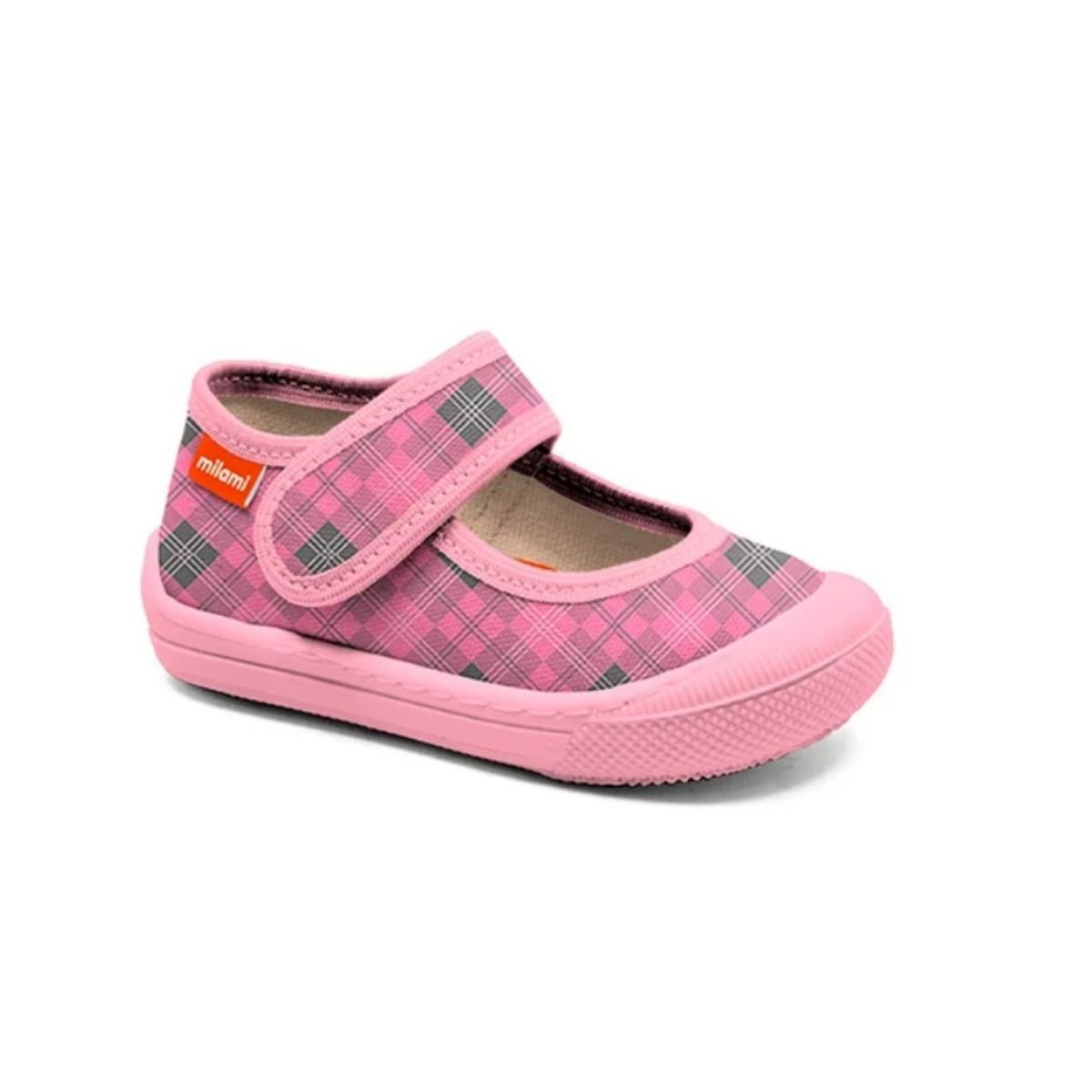 Parmak Korumalı Taban Pembe Kareli Desen Babet Model 133