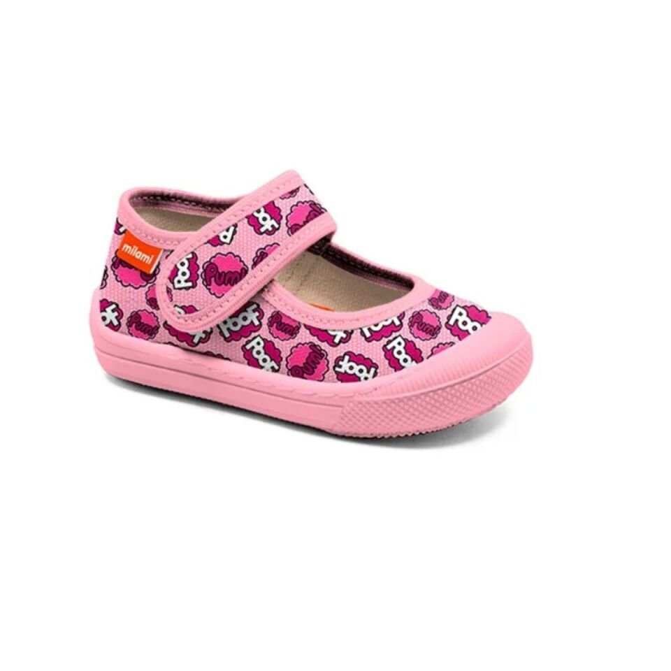 Parmak Korumalı Taban Pembe Poof Desen Babet Model 133