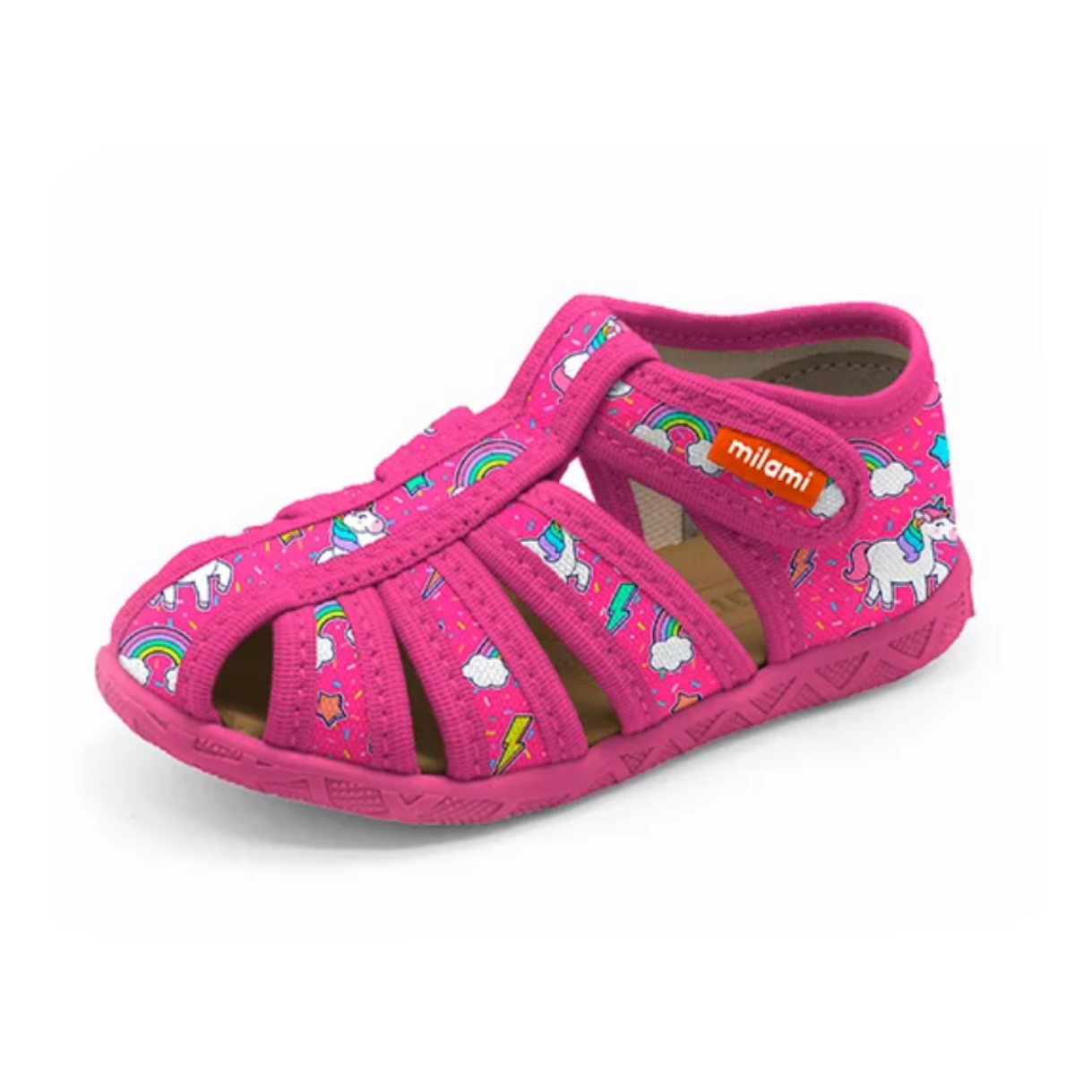 Premium Sandalet Tabanlı Fuşya Unicorn Desenli Model 114