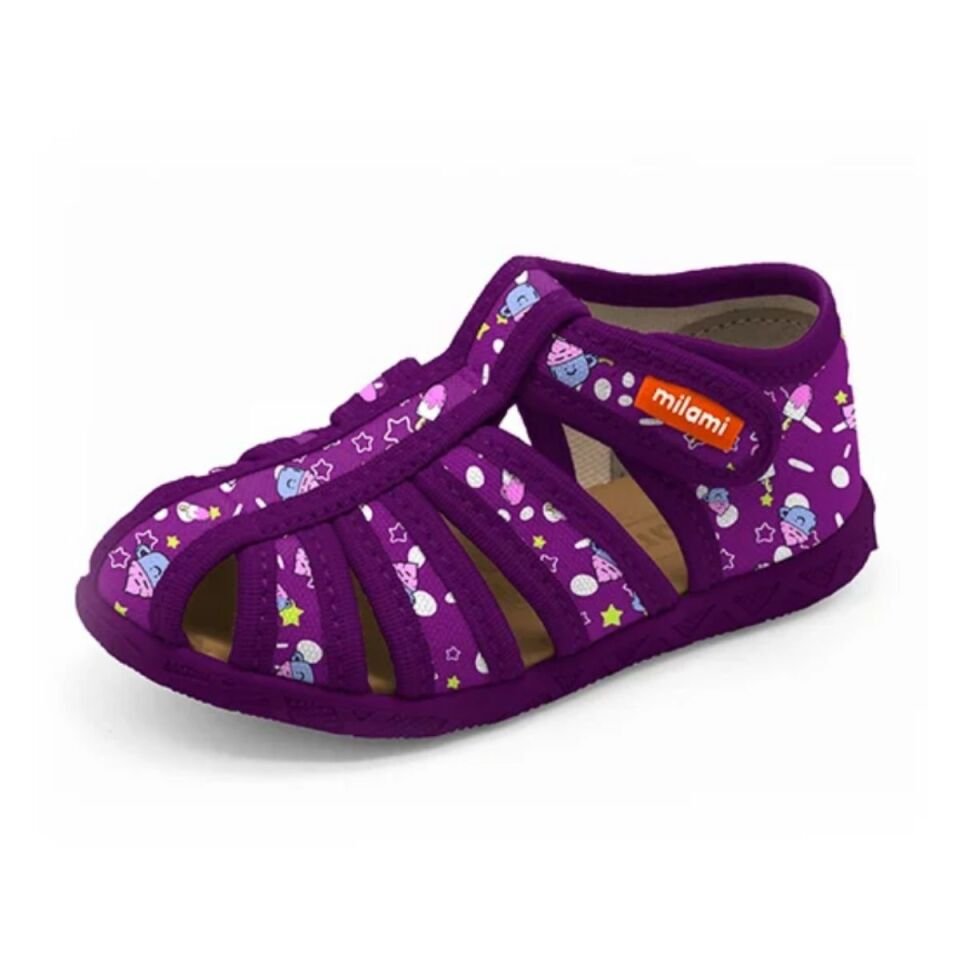 Premium Sandalet Tabanlı Mor Cupcake Desenli Model 114