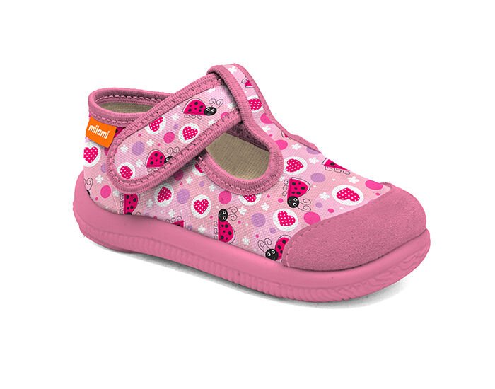 Hafif Taban Uğur Böceği & Kalp Desenli Pembe Renk Model 226