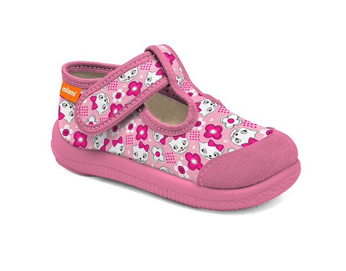 Hafif Taban Kedi Desenli Pembe Renk Model 226