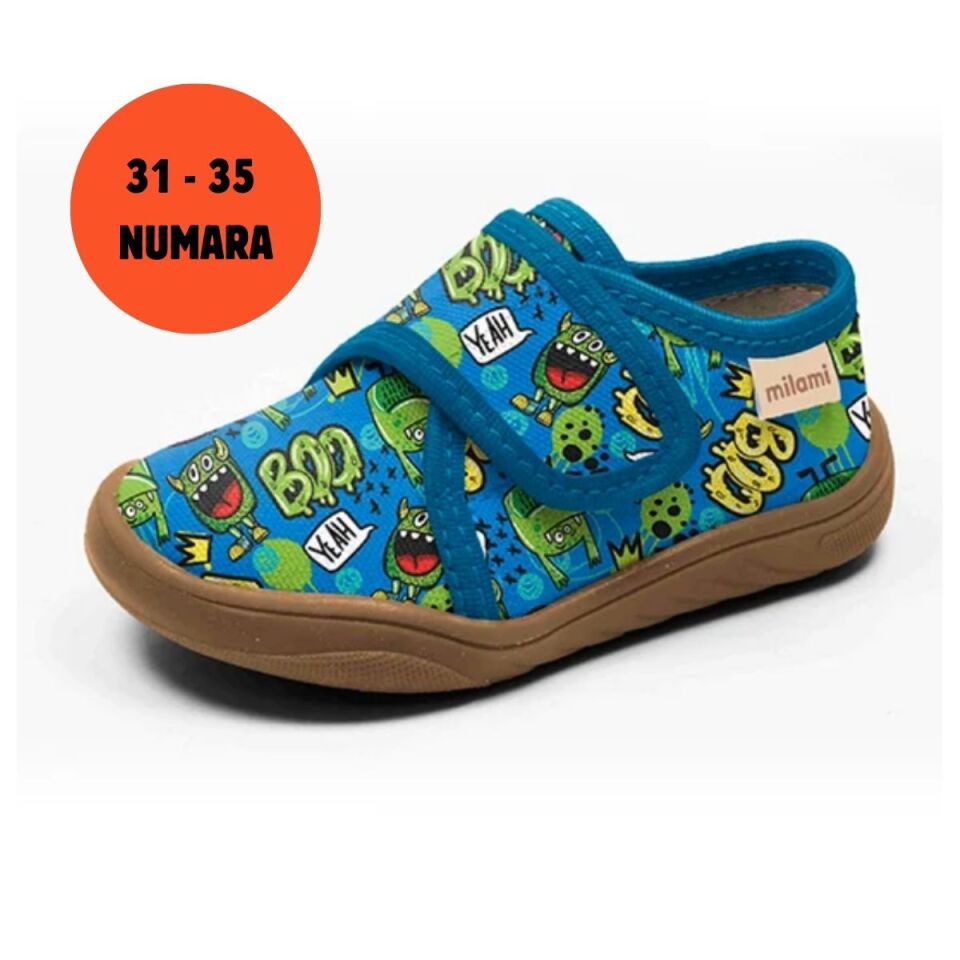 Barefoot Taban Mavi Sevimli Canavar Desenli Kapalı Model BF4 3135