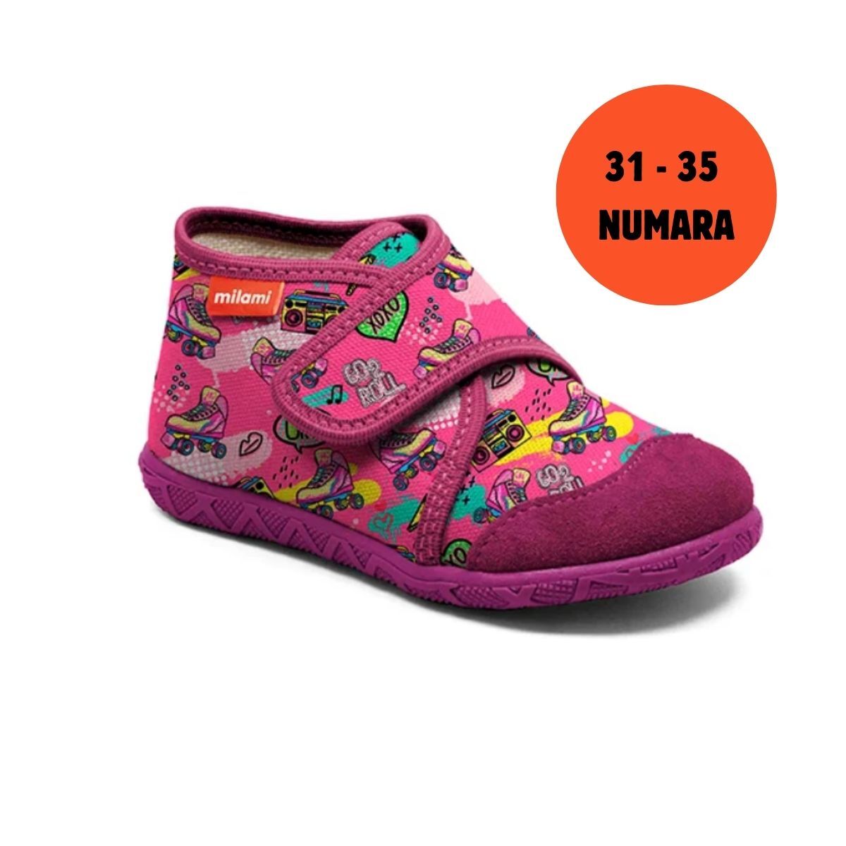 Premium Taban Pembe Kaykay ve Teyp Desenli Kapalı Model 106 3135