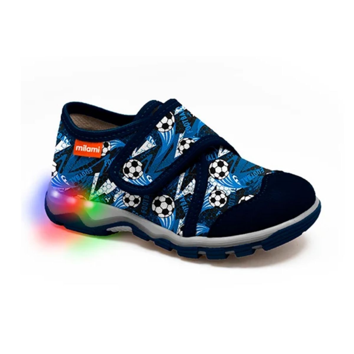 Işıklı Taban Lacivert Futbol Desenli Model 1213
