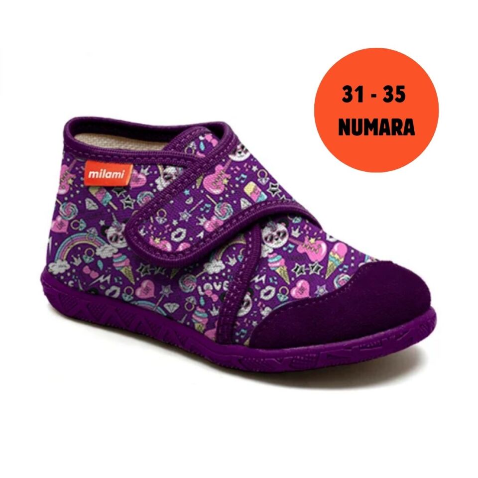 Premium Taban Kalp ve Panda Detay Desenli Kapalı Model 106 3135