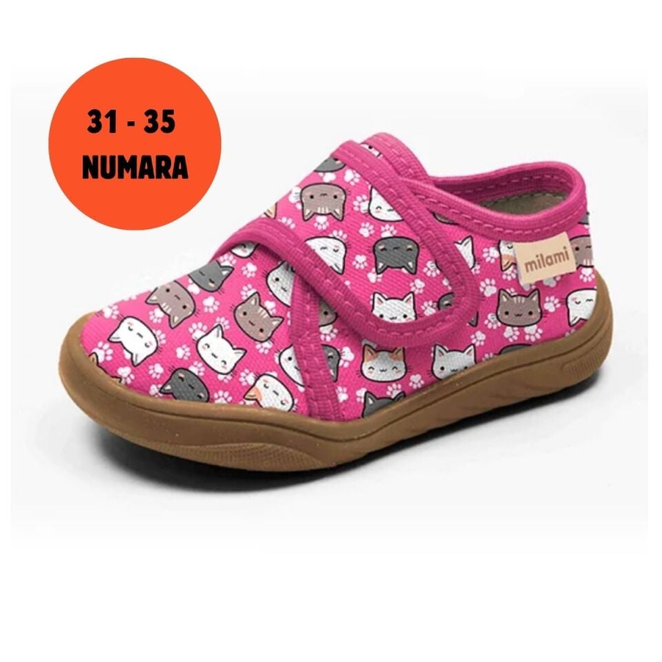 Barefoot Taban Fuşya Kedili Desen Kapalı Model BF4 3135