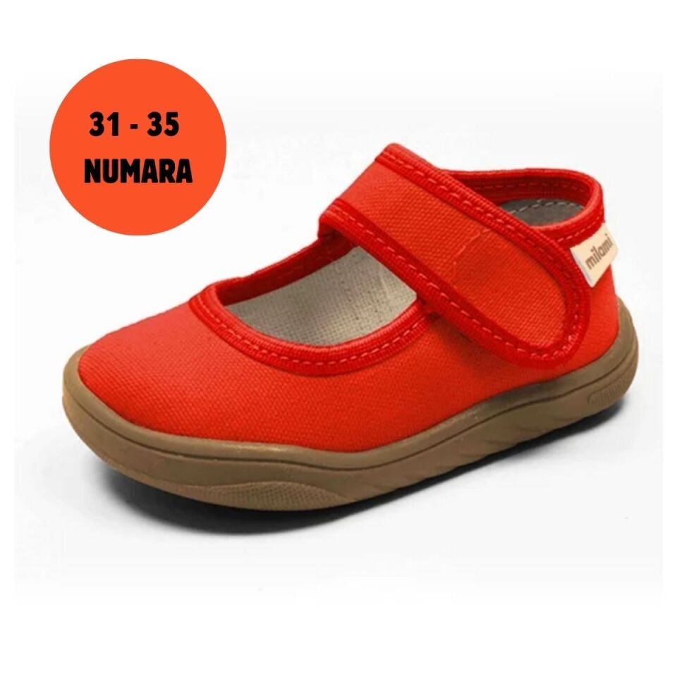 Barefoot Taban Kırmızı Renkli Babet Model BF5 31-35 Numara