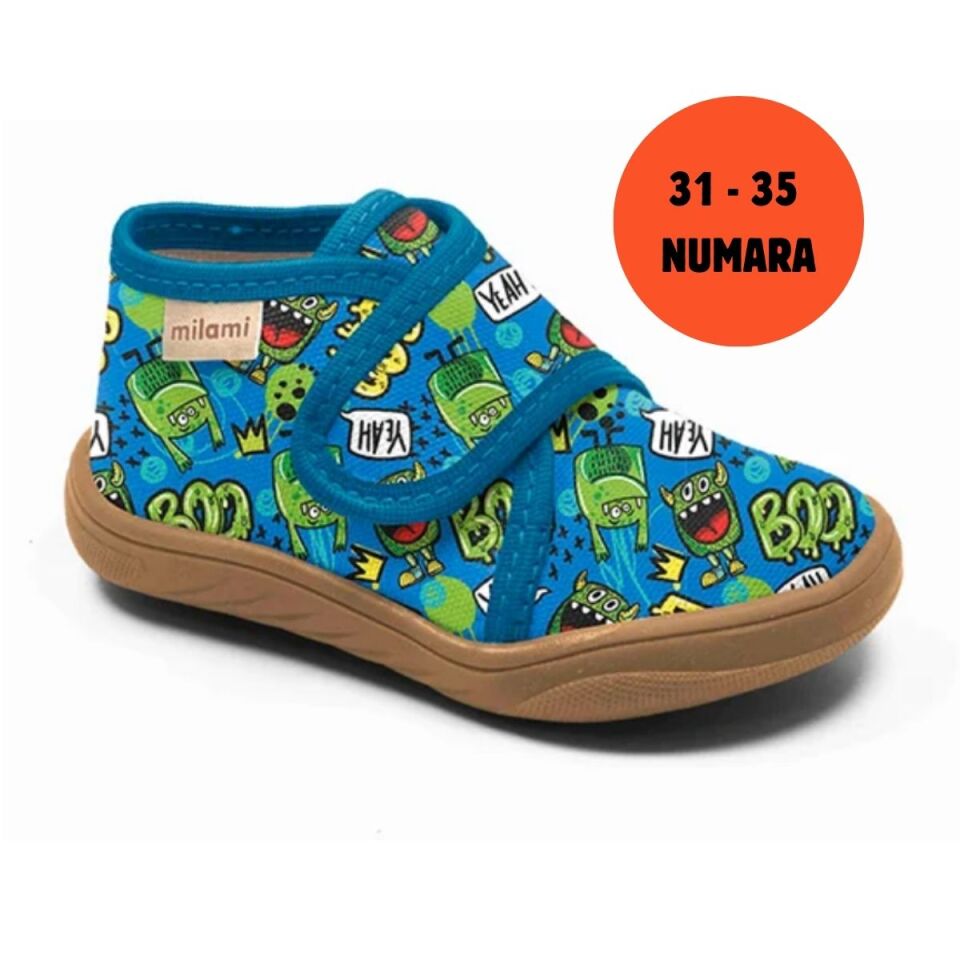 Barefoot Taban Mavi Sevimli Canavar Desenli Model BF2 3135