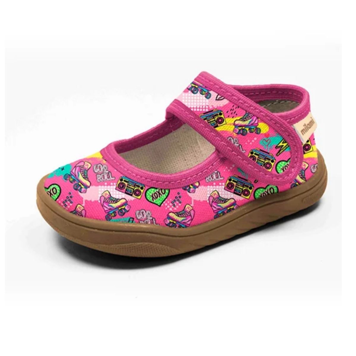 Barefoot Taban Pembe Kaykay ve Teyp Desenli Babet Model BF5