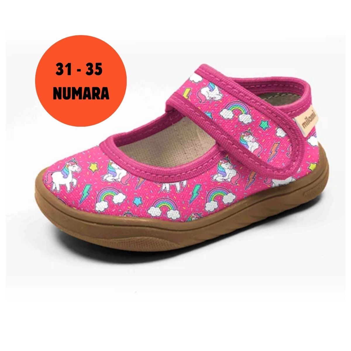Barefoot Taban Fuşya Unicorn Desenli Babet Model BF5 31-35 Numara