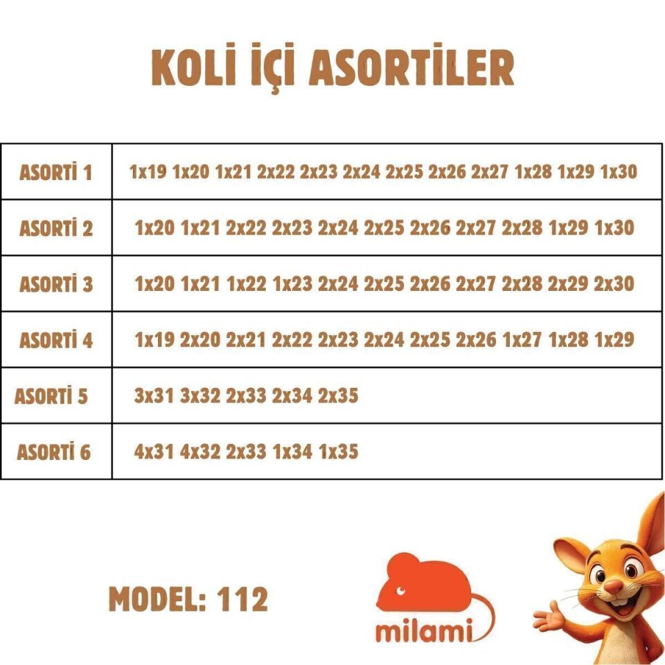 Premium Taban Kalp ve Panda Detay Desenli Yarı Açık Model 112 3135