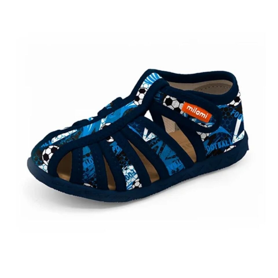 Premium Sandalet Tabanlı Lacivert Futbol Desenli Model 114