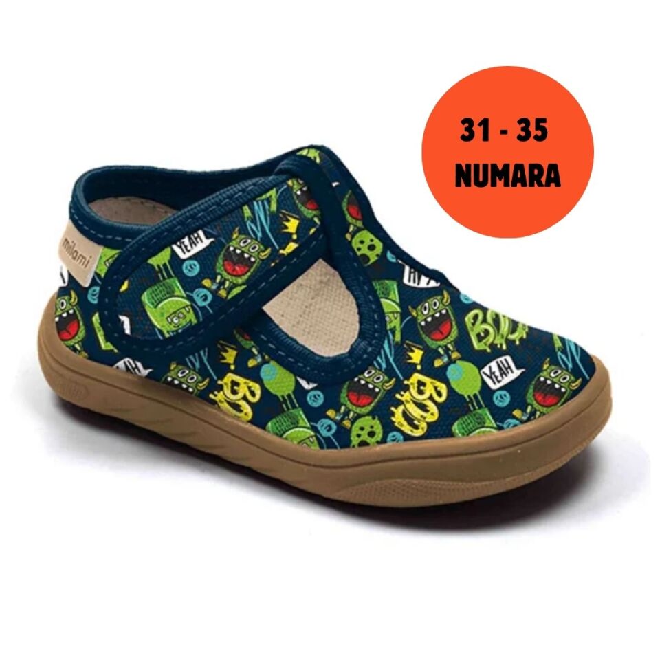 Barefoot Taban Lacivert Sevimli Canavar Desenli Yarı Açık Model BF1 3135