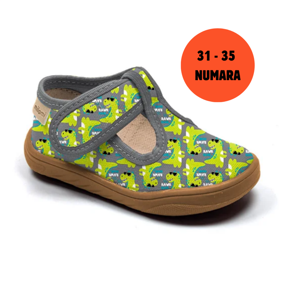 Barefoot Taban RAWR Dinozor Desenli Desenli Yarı Açık Model BF1 3135